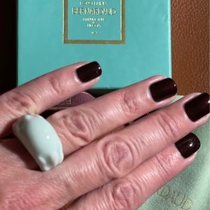 Bernardaud Porcelaines Celadon FLORE COCKTAIL RING Gold Plated  France 1863 New